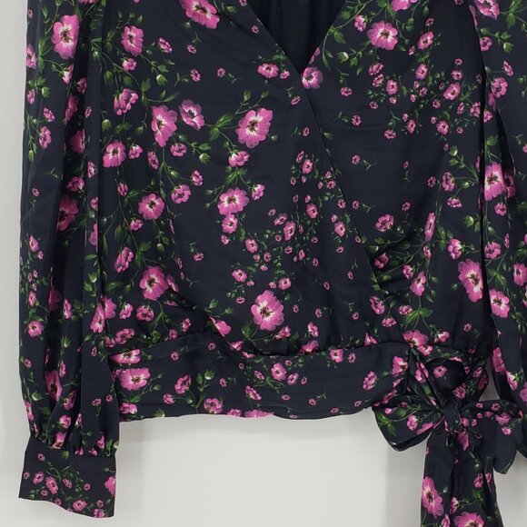 Banana Republic Floral Satin Wrap Top - Picture 8 of 13